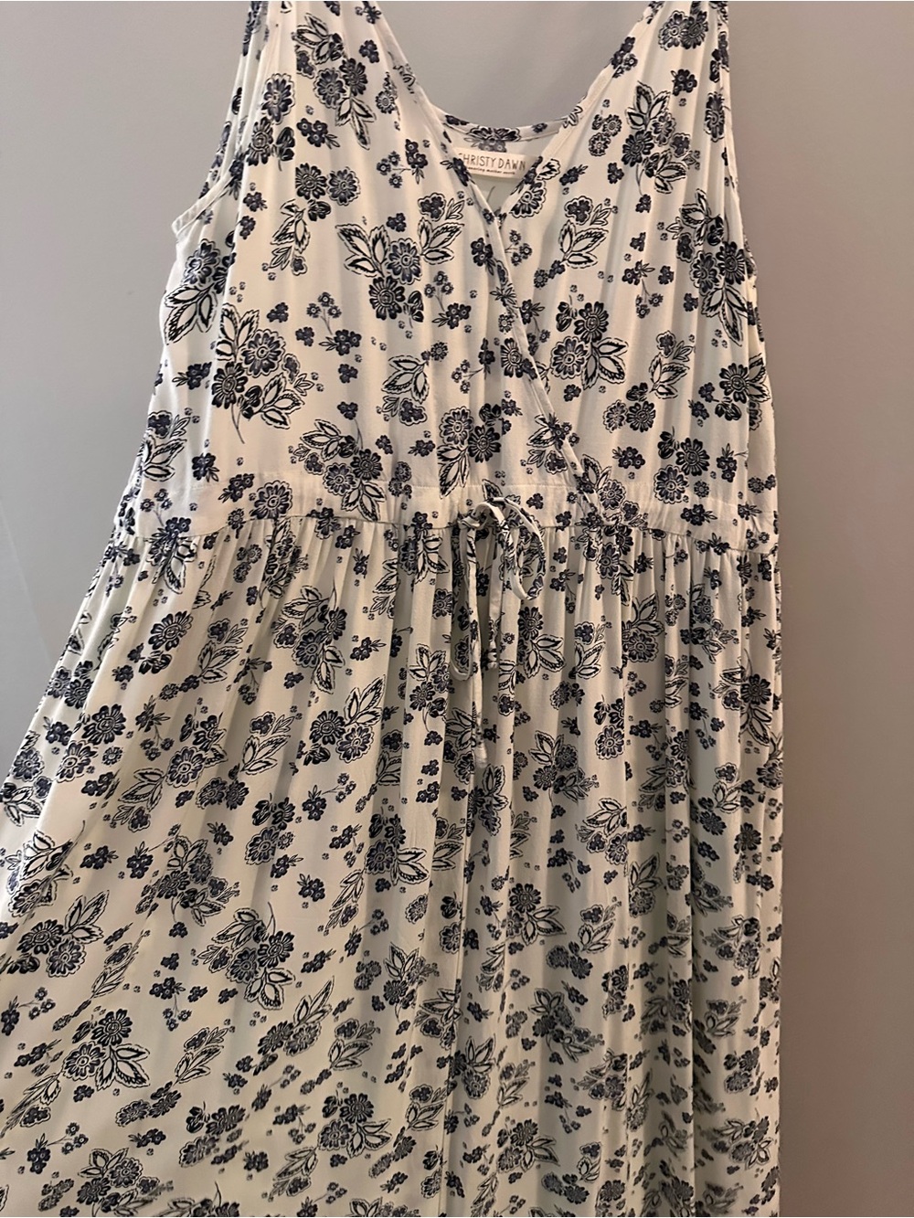 Cream Floral Spaghetti Strap Midi Dress Christy Dawn Lincoln medium size